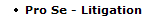 Pro Se - Litigation